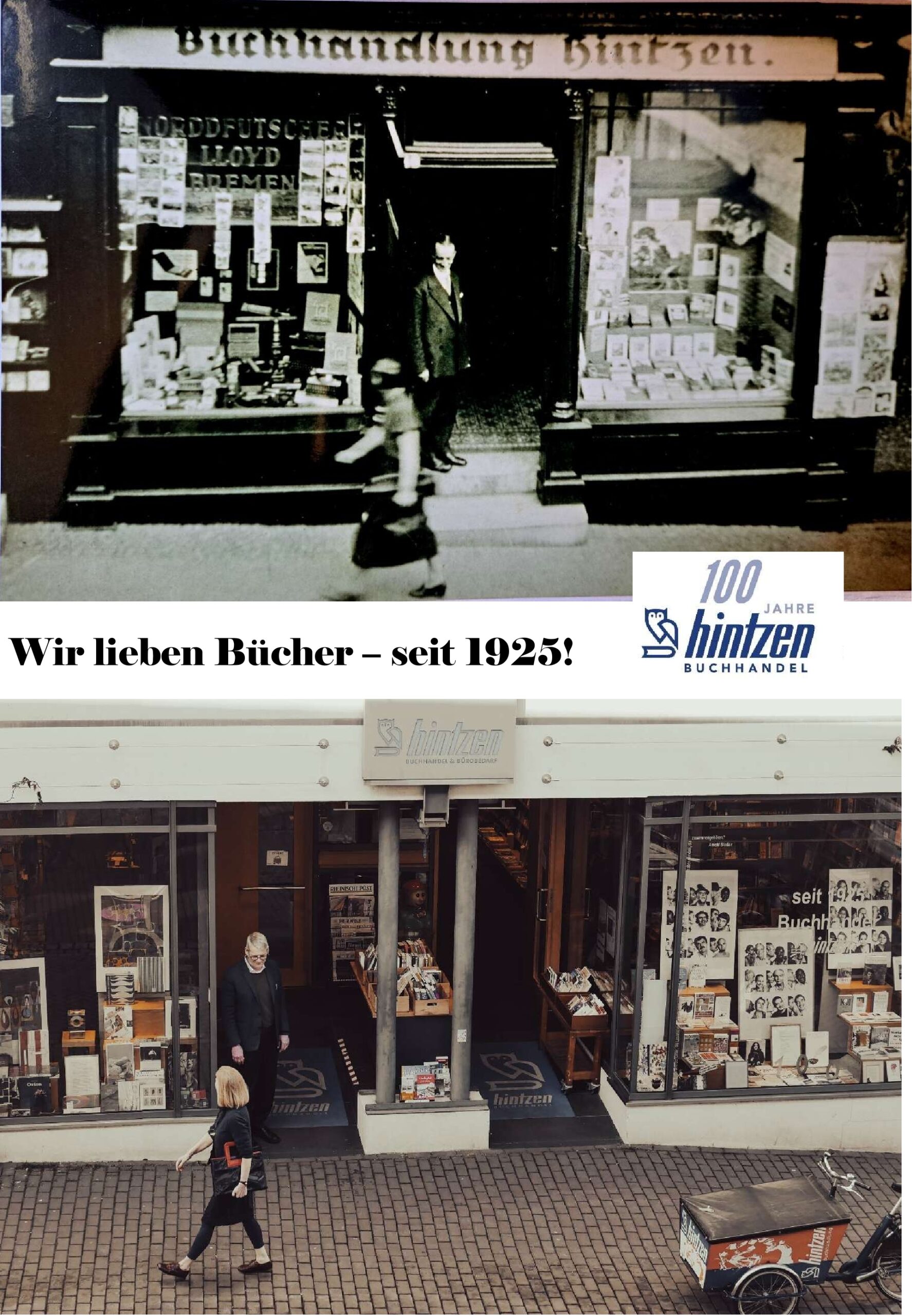 Buchhandlung Hintzen damals und heute